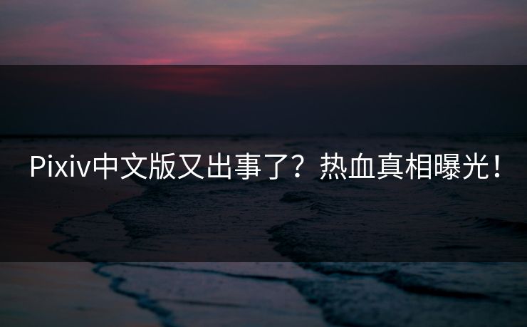 Pixiv中文版又出事了？热血真相曝光！