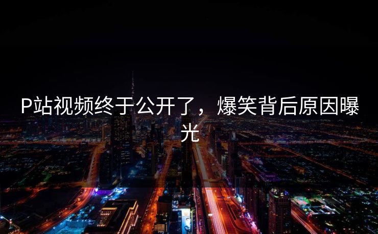 P站视频终于公开了，爆笑背后原因曝光