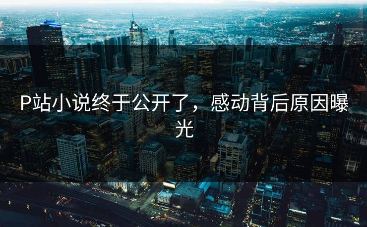 P站小说终于公开了，感动背后原因曝光