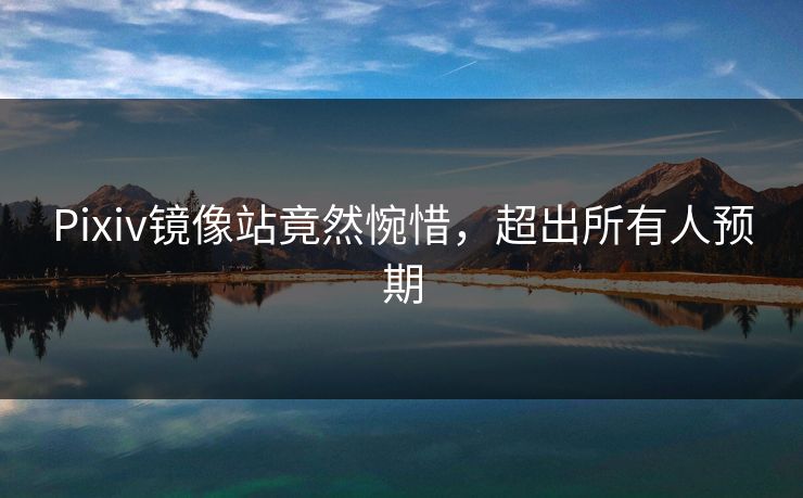 Pixiv镜像站竟然惋惜，超出所有人预期