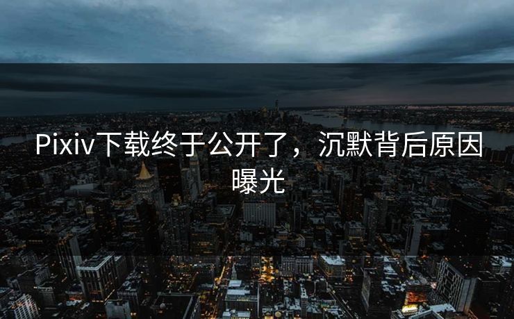 Pixiv下载终于公开了，沉默背后原因曝光