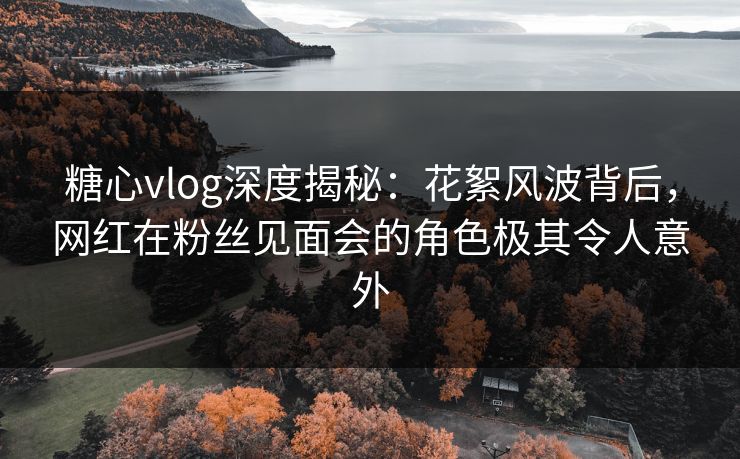 糖心vlog深度揭秘：花絮风波背后，网红在粉丝见面会的角色极其令人意外